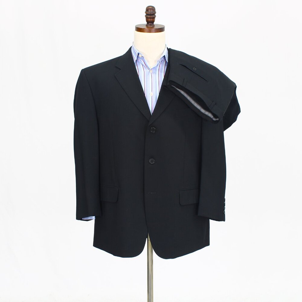 Missoni 46S 42x30 Black Full Suit 3-Button Solid R575